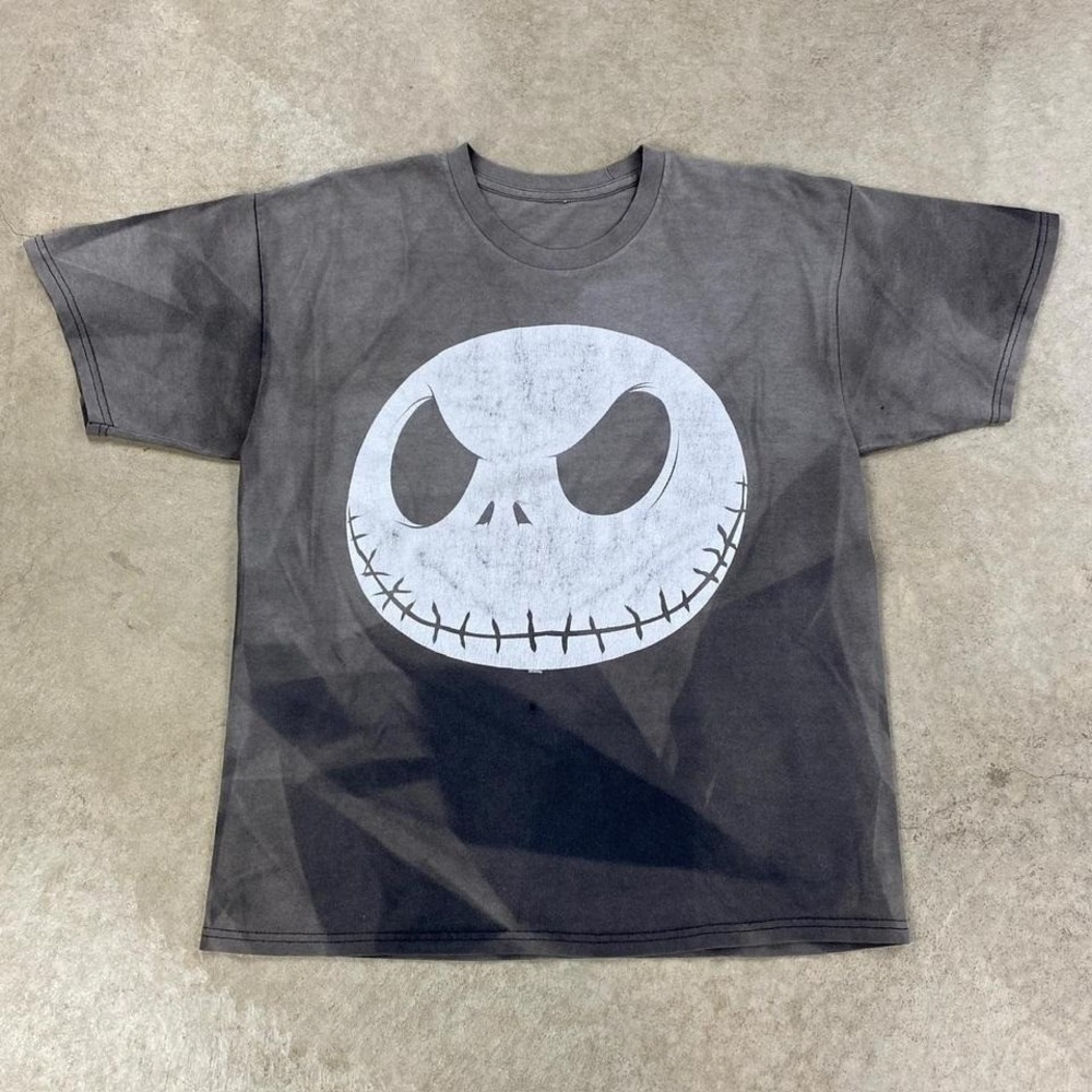 Vintage The Nightmare Before Christmas Shirt Size Large Faded Black Skellington